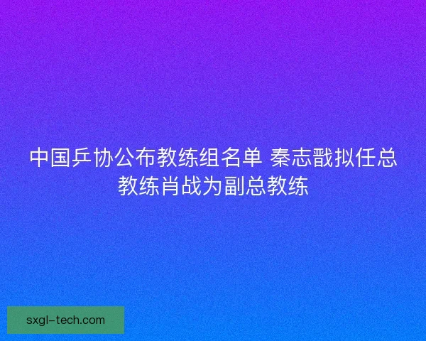 中国乒协公布教练组名单 秦志戬拟任总教练肖战为副总教练